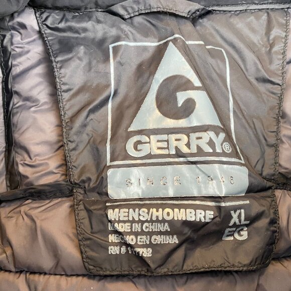 Gerry Mens Puffer Jacket XL Black Quilted With Zip Pockets & High Collar - Picture 6 of 9